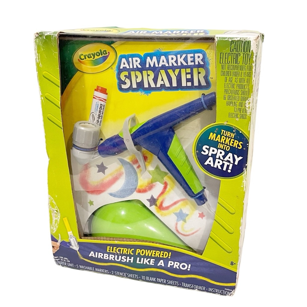 Crayola Air Marker Sprayer Airbrush Kit Coloring Creative Spray Painting‎ Kids